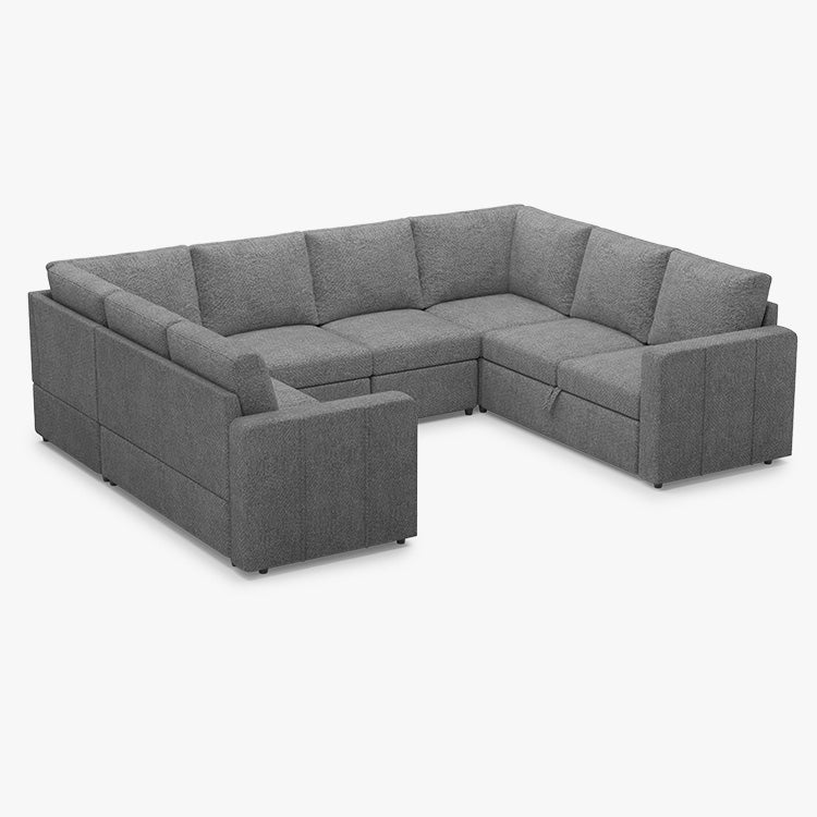 Belffin 8 Seats Modular Chenille Pull-out Sofa