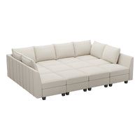 Cosmic-Latte-/-Velvet-12-Seat-Pit-Sectional