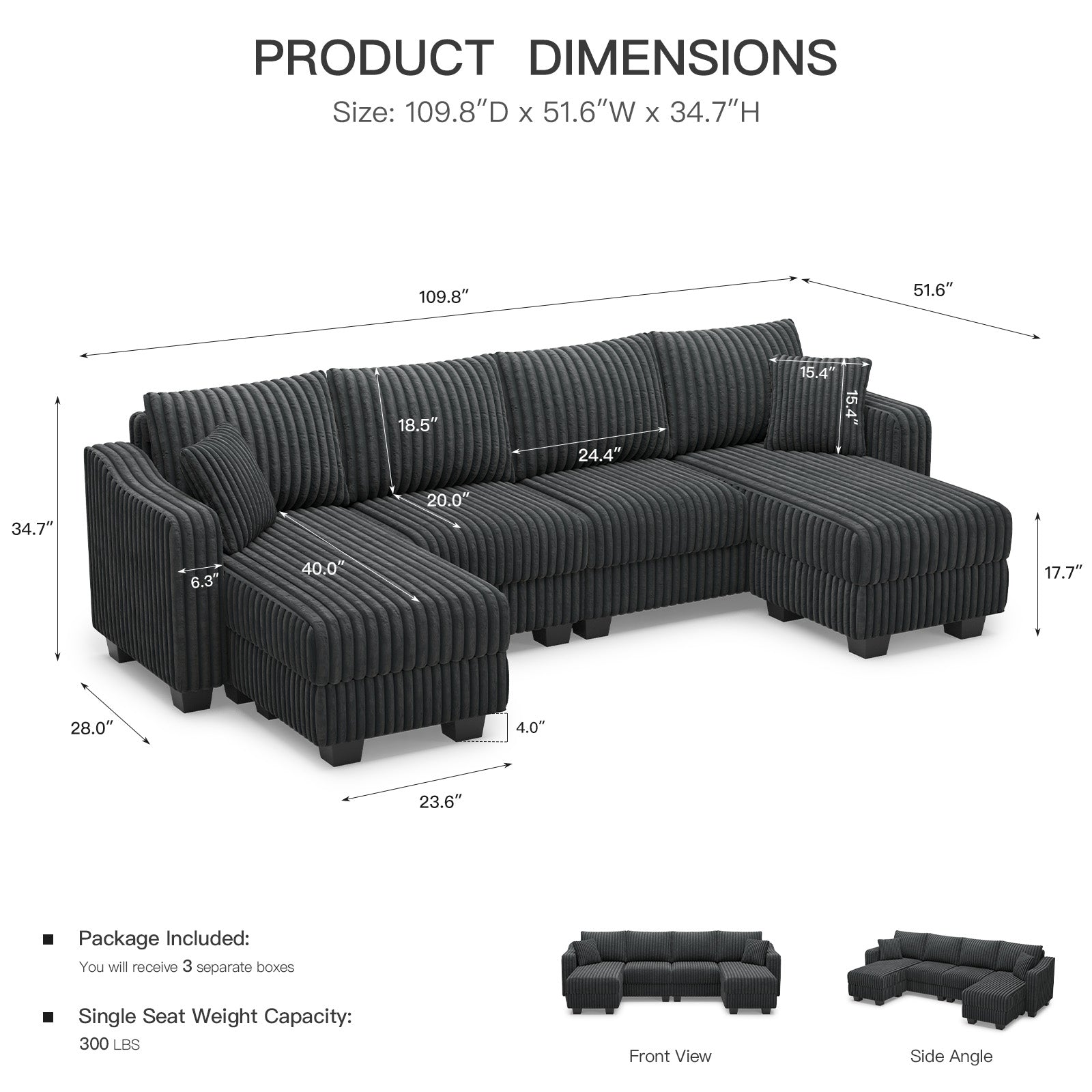 Shadow-Charcoal-/-Corduroy-4-Seats-U-Shaped-Sectional-dimension
