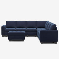 Dark-Blue-/-Velvet-8-Seat-L-Shaped-Sectional-with-Ottoman