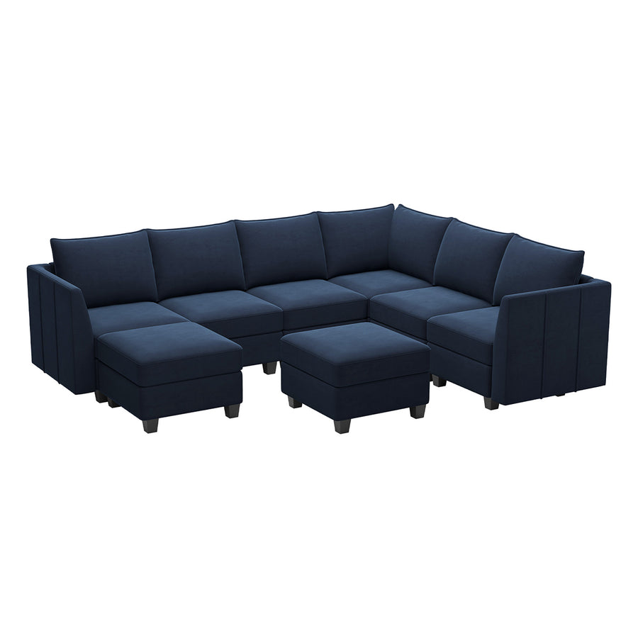 Navy-Blue-/-Velvet-8-Seat-U-Shaped-Sectional