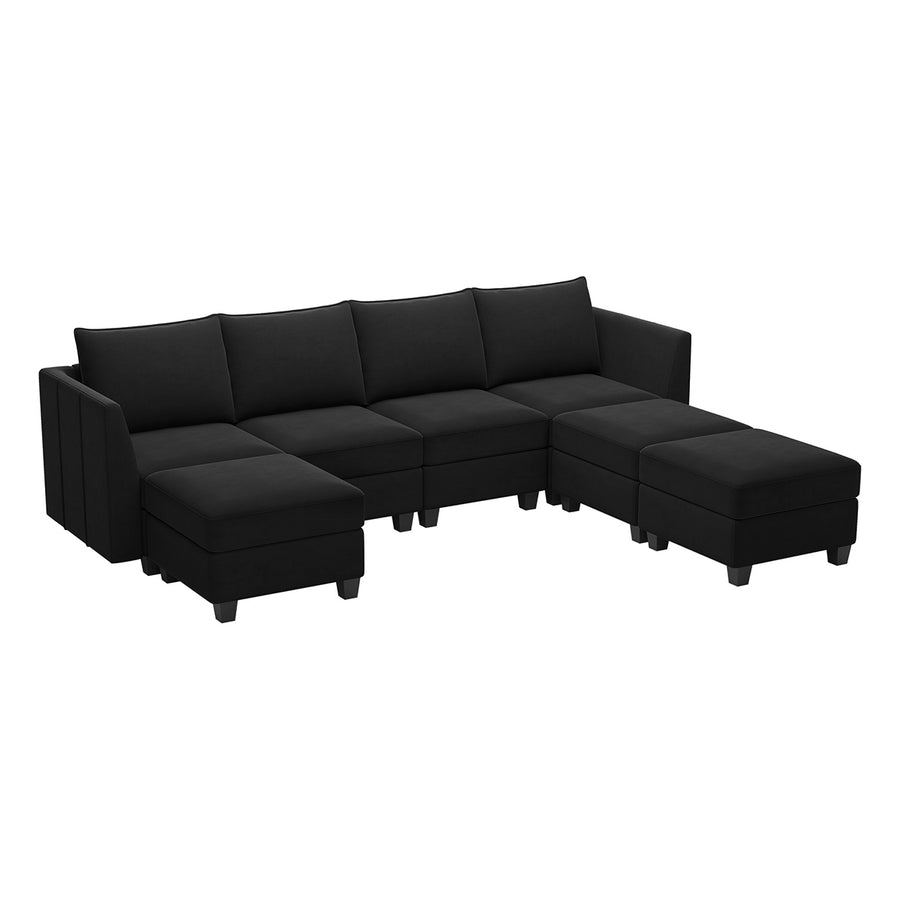 Midnight-Black-/-Velvet-7-Seat-U-Shaped-Open-Sectional