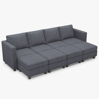 Pewter-Grey-/-Corduroy-8-Seat-Open-Pit-Sectional