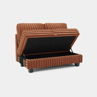 Caramel-Brown-/-Faux-Rabbit-Fur-Corduroy-Module-Loveseat
