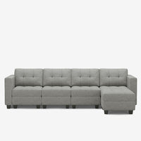 Pebble-Grey-/-Weave-5-Seat-L-Shaped-Sectional
