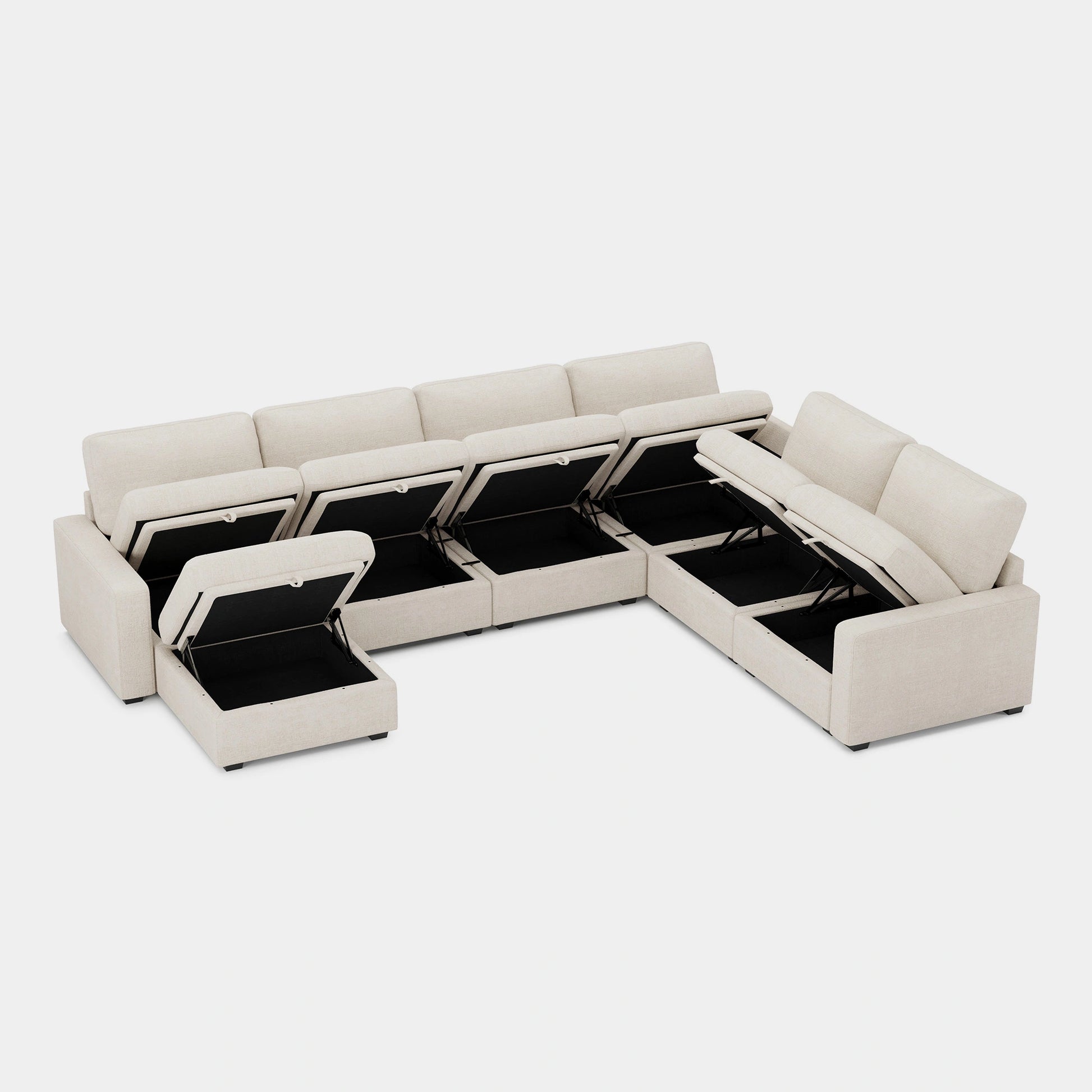 Misty-White-/-Chenille-7-Seat-U-Shaped-Sectional