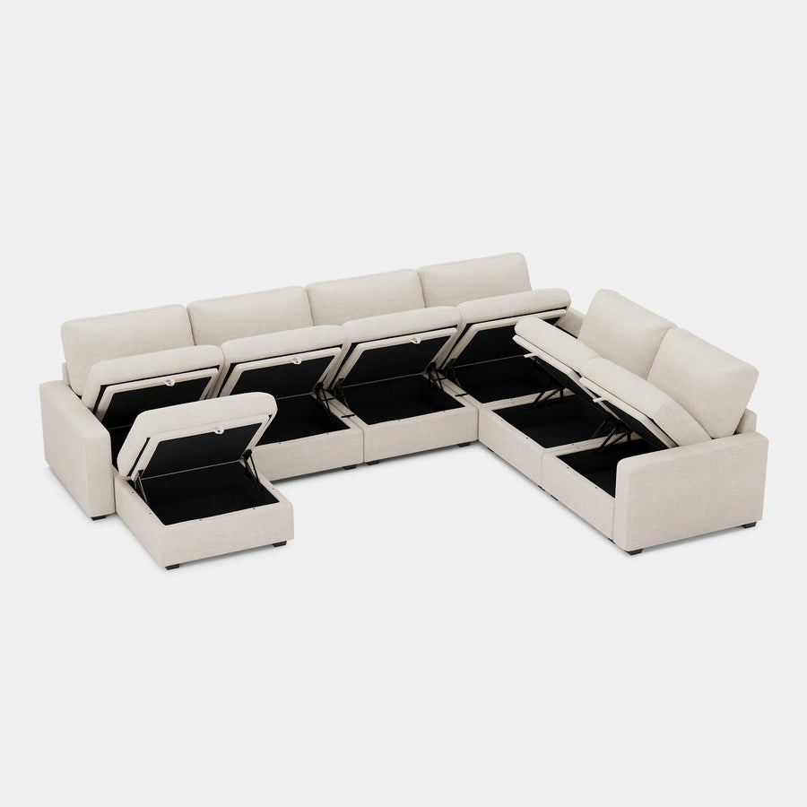 Misty-White-/-Chenille-7-Seat-U-Shaped-Sectional