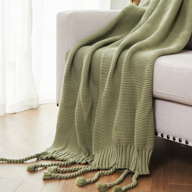 Belffin Botanical Knit Sage Blanket Belffin