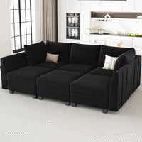 Midnight-Black-/-Velvet-6-Seat-Pit-Sectional