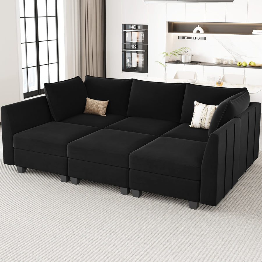 Midnight-Black-/-Velvet-6-Seat-Pit-Sectional