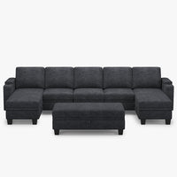 Graphite-Grey-/-Chenille-8-Seat-U-Shaped-Open-Sectional