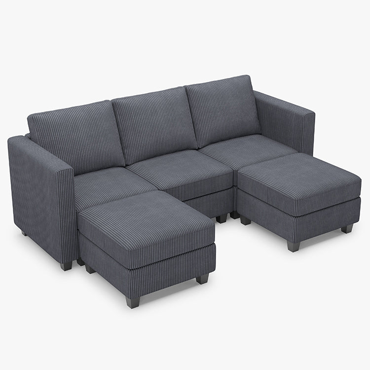 Pewter-Grey-/-Corduroy-5-Seat-U-Shaped-Open-Sectional