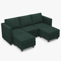 Seaweed-Green-/-Corduroy-5-Seat-U-Shaped-Open-Sectional