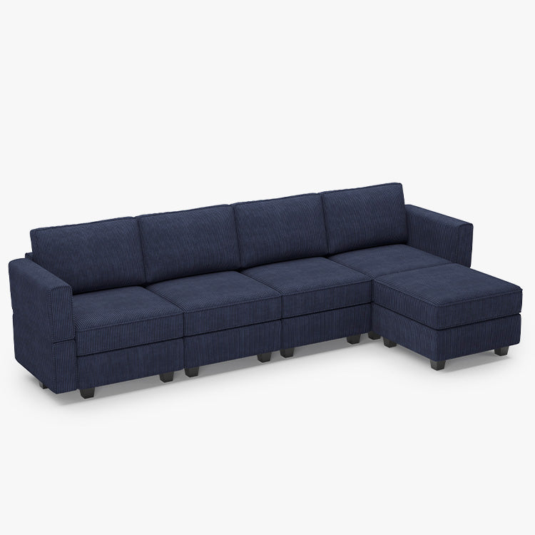 Belffin 4 Seats + 6 Sides Modular Wide Corduroy Sofa with Storage Seat