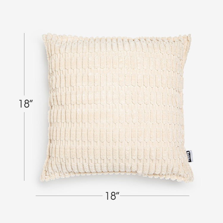 Belffin Ivory White Corduroy Throw Pillow - Set of 2