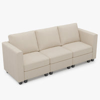 Ivory-Beige-/-Corduroy-3-Seat-Sofa
