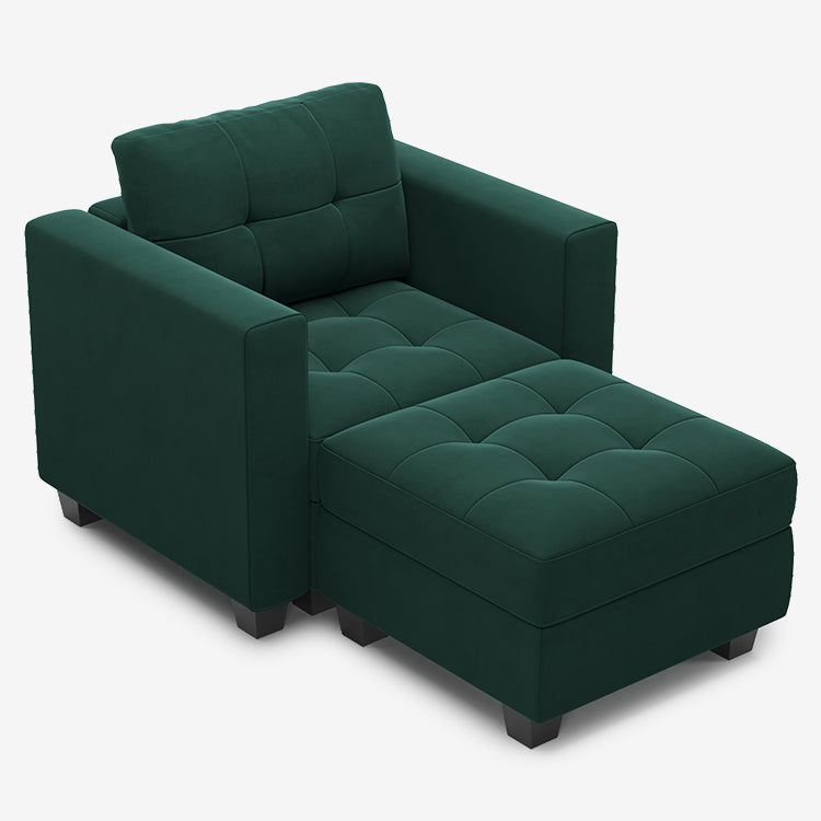 Belffin 2 Seats + 2 Sides Modular Velvet Tufted Sofa with Storage Seat
