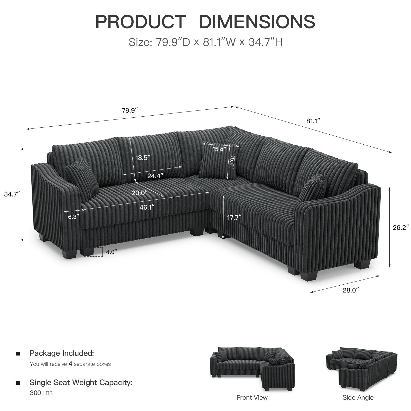 Shadow-Charcoal-/-Corduroy-5-Seats-Corner-Sectional-dimension