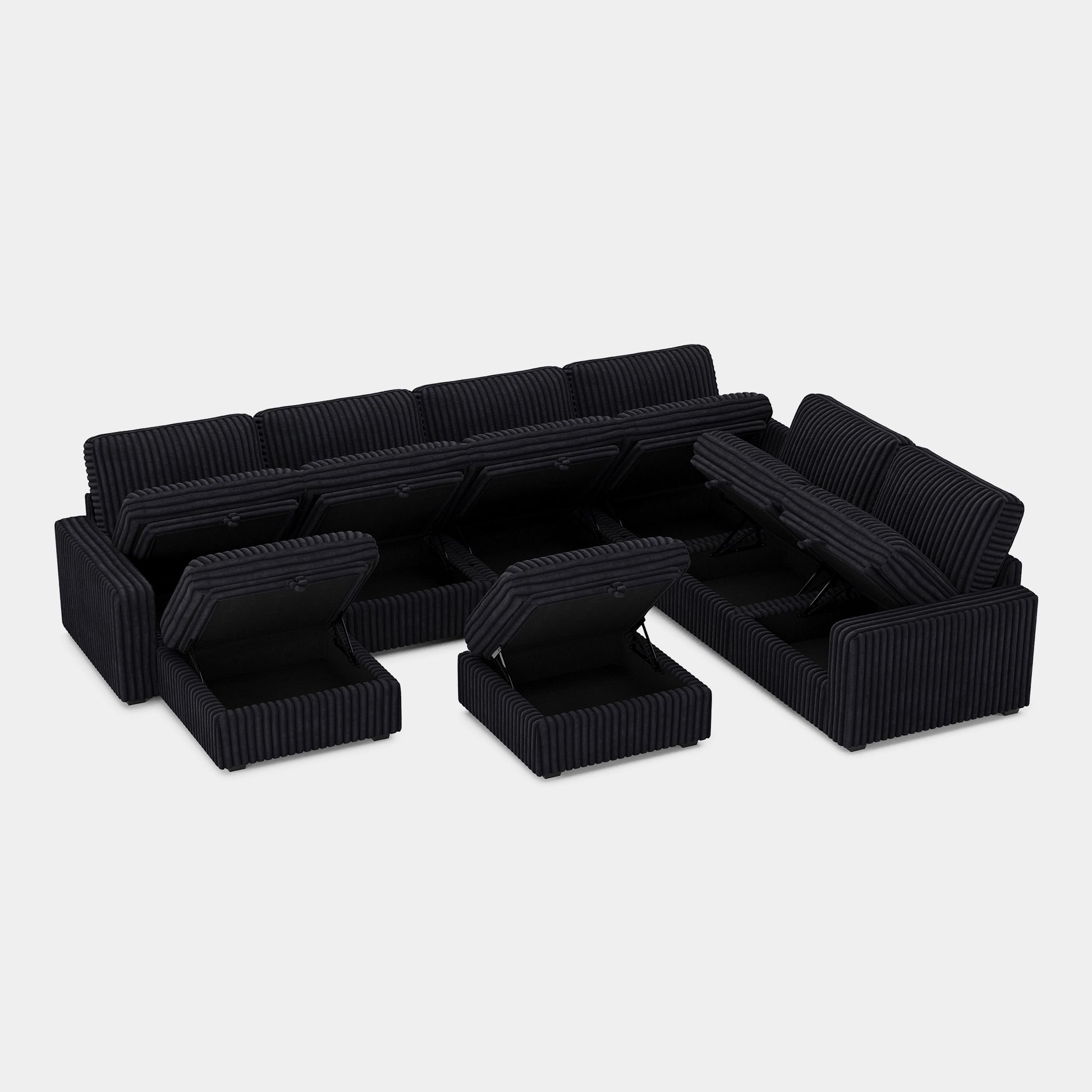 Obsidian-Black-/-Corduroy-8-Seat-U-Shaped-Sectional