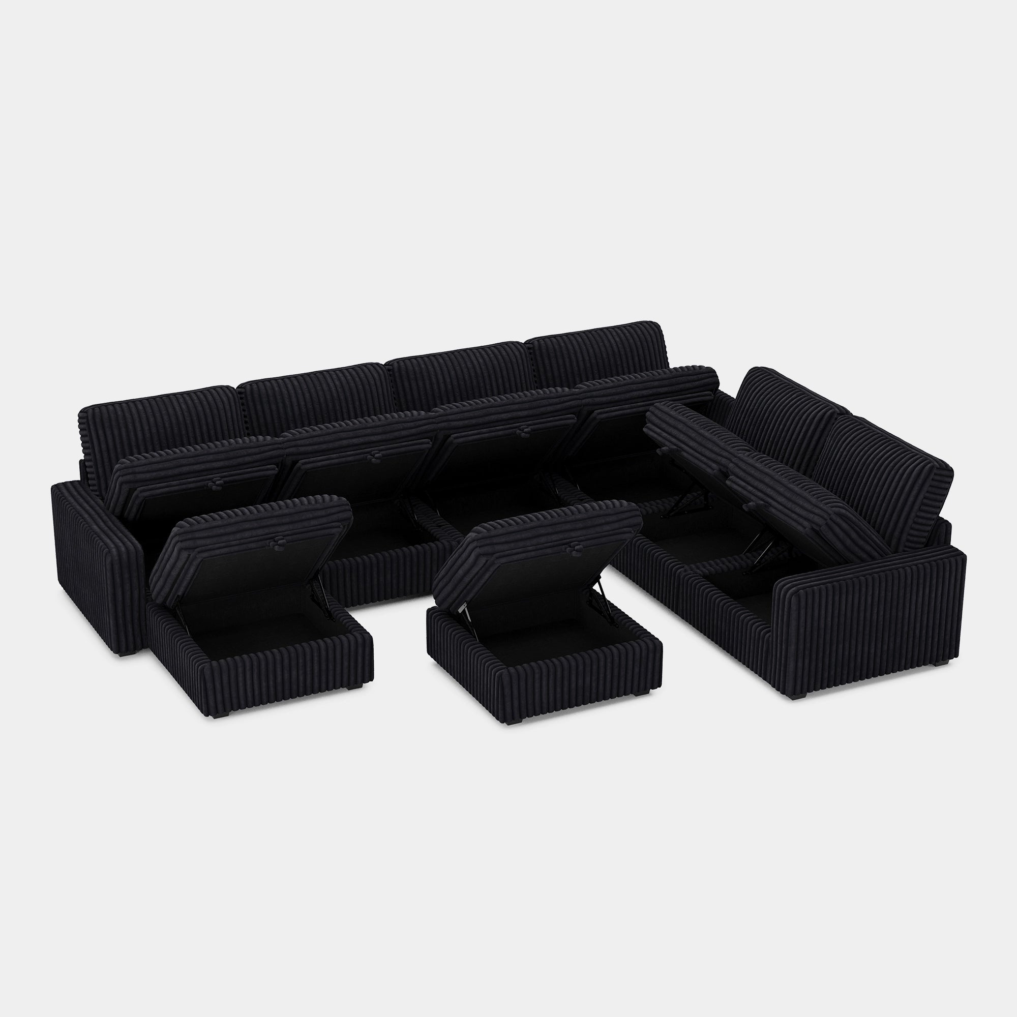 Obsidian-Black-/-Corduroy-8-Seat-U-Shaped-Sectional