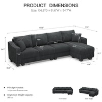 Shadow-Charcoal-/-Corduroy-4-Seats-L-Shaped-Sectional-dimension