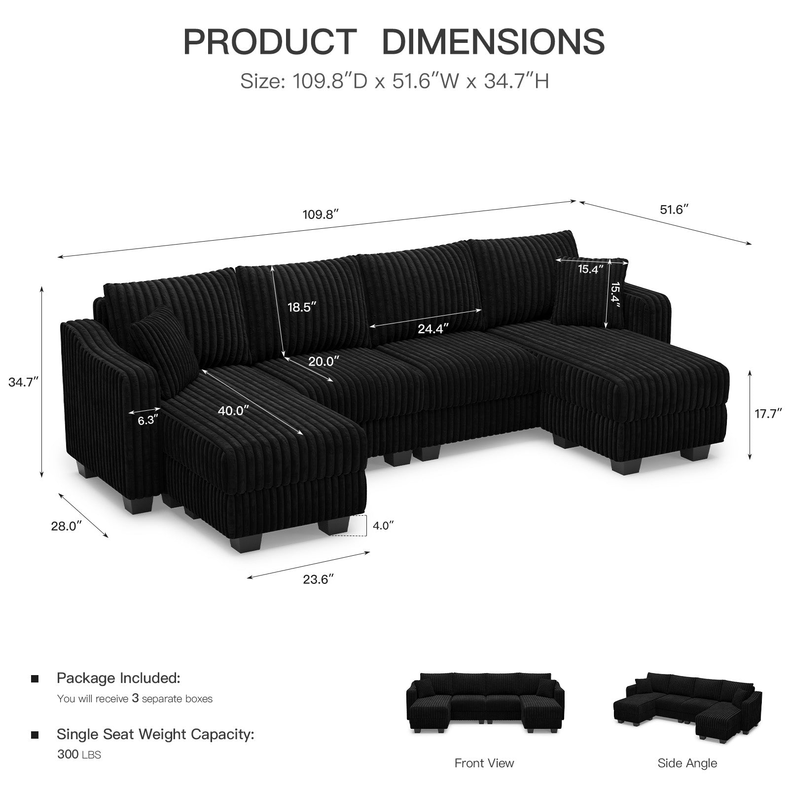 Obsidian-Black-/-Corduroy-4-Seats-U-Shaped-Sectional-dimension