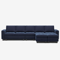 Dark-Blue-/-Velvet-7-Seat-L-Shaped-Sectional-with-Return