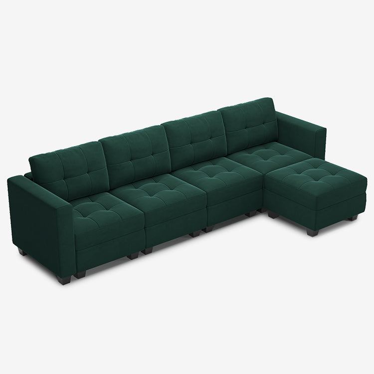 Belffin 5 Seats + 6 Sides Modular Velvet Tufted Sofa with Storage Seat
