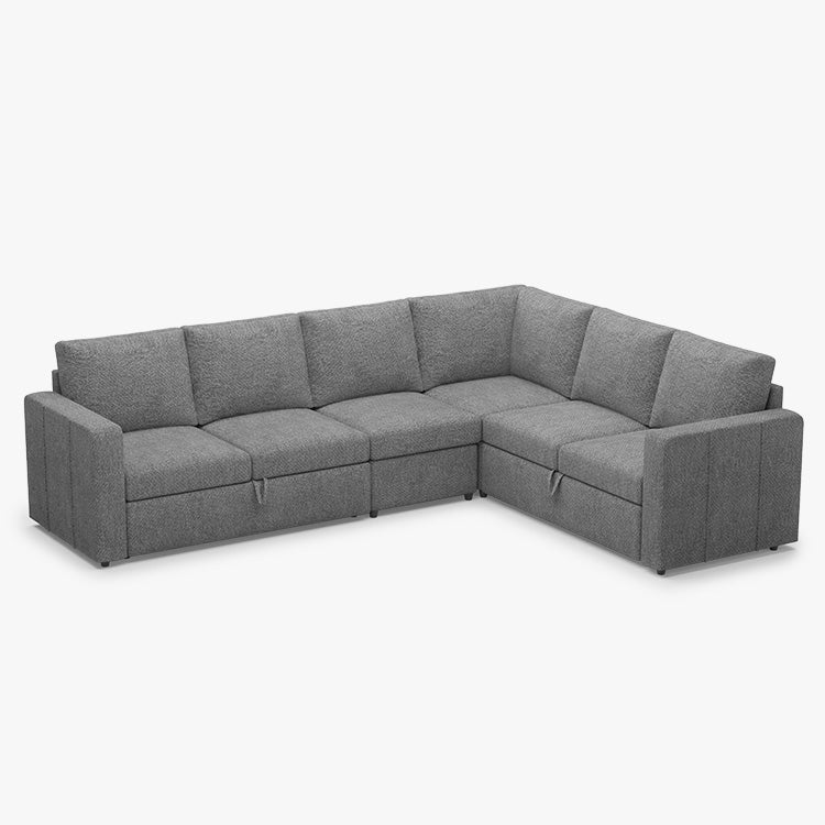 Belffin 6 Seats Modular Chenille Pull-out Sofa