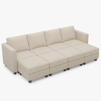 Ivory-Beige-/-Corduroy-8-Seat-Open-Pit-Sectional