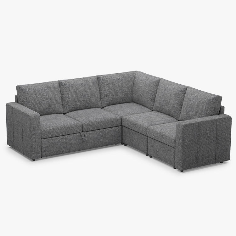 Belffin 5 Seats Modular Chenille Pull-out Sofa