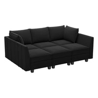 Midnight-Black-/-Velvet-6-Seat-Pit-Sectional