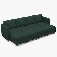 Seaweed-Green-/-Corduroy-8-Seat-Open-Pit-Sectional