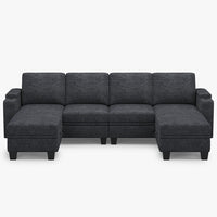 Graphite-Grey-/-Chenille-6-Seat-U-Shaped-Open-Sectional