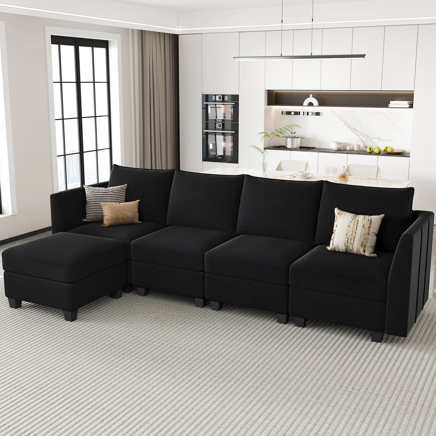 Midnight-Black-/-Velvet-5-Seat-L-Shaped-Sectional