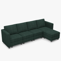 Seaweed-Green-/-Corduroy-5-Seat-L-Shaped-Sectional