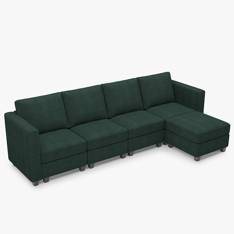 Seaweed-Green-/-Corduroy-5-Seat-L-Shaped-Sectional