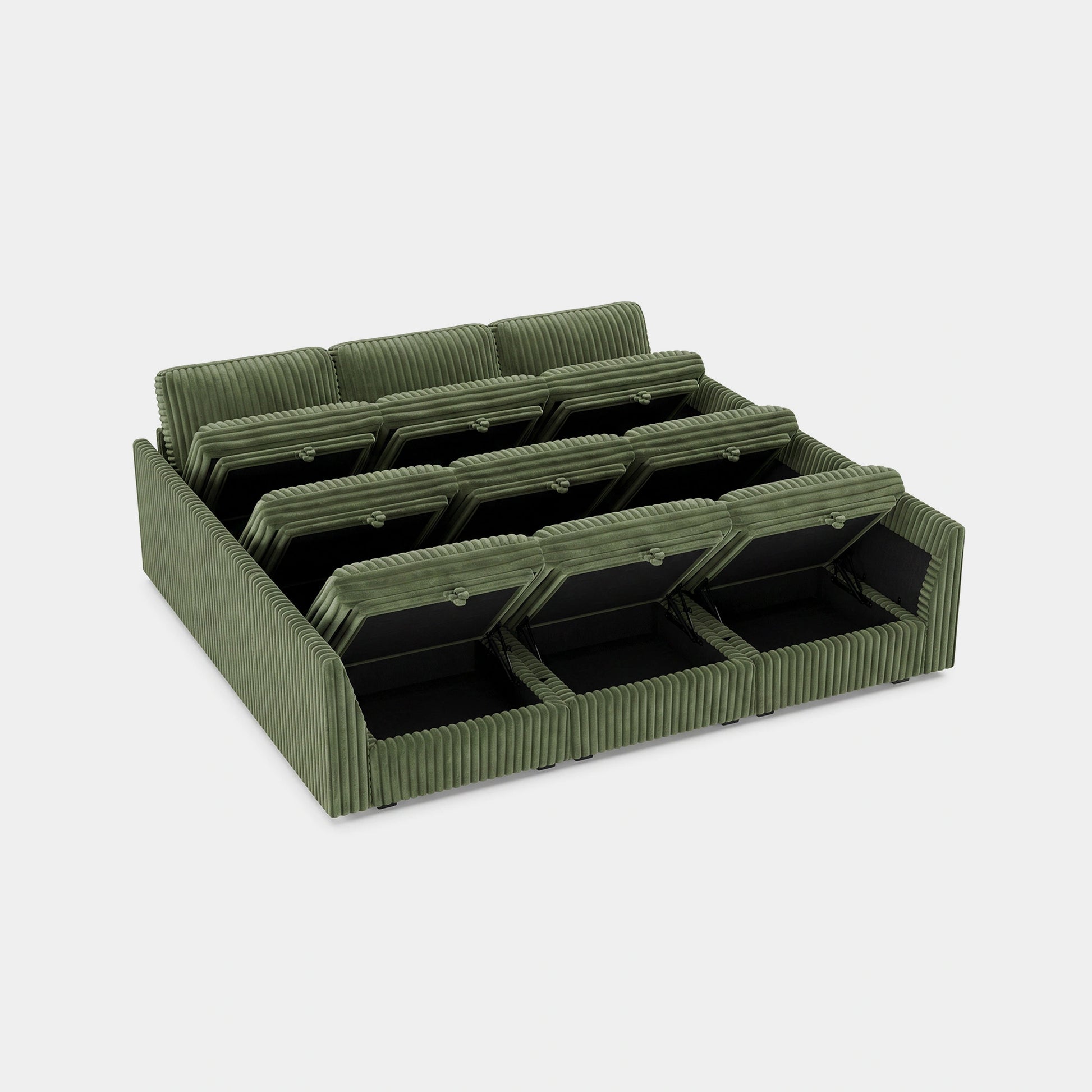 Olivewood-Green-/-Corduroy-9-Seat-Pit-Sectional
