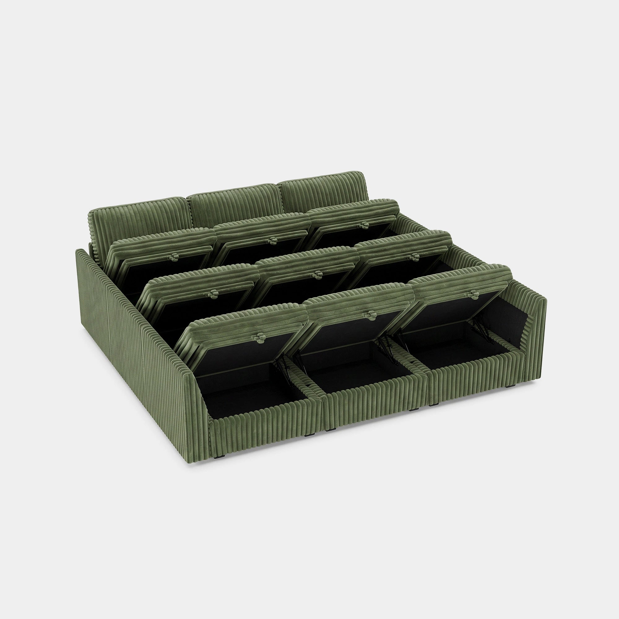 Olivewood-Green-/-Corduroy-9-Seat-Pit-Sectional
