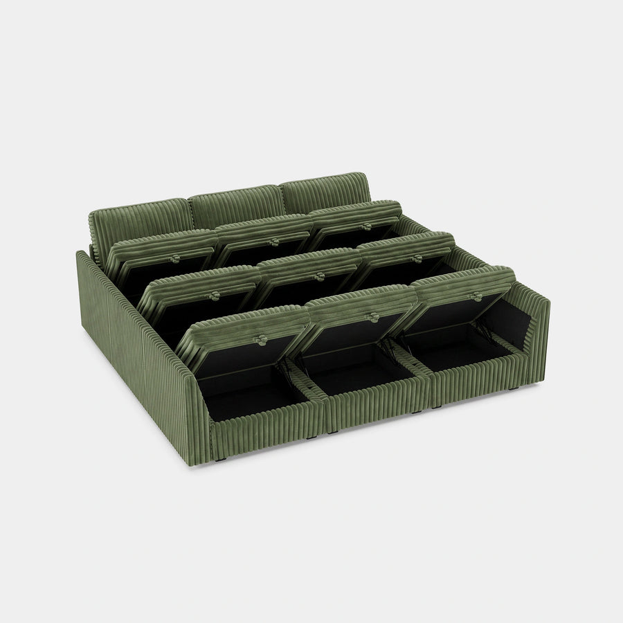 Olivewood-Green-/-Corduroy-9-Seat-Pit-Sectional