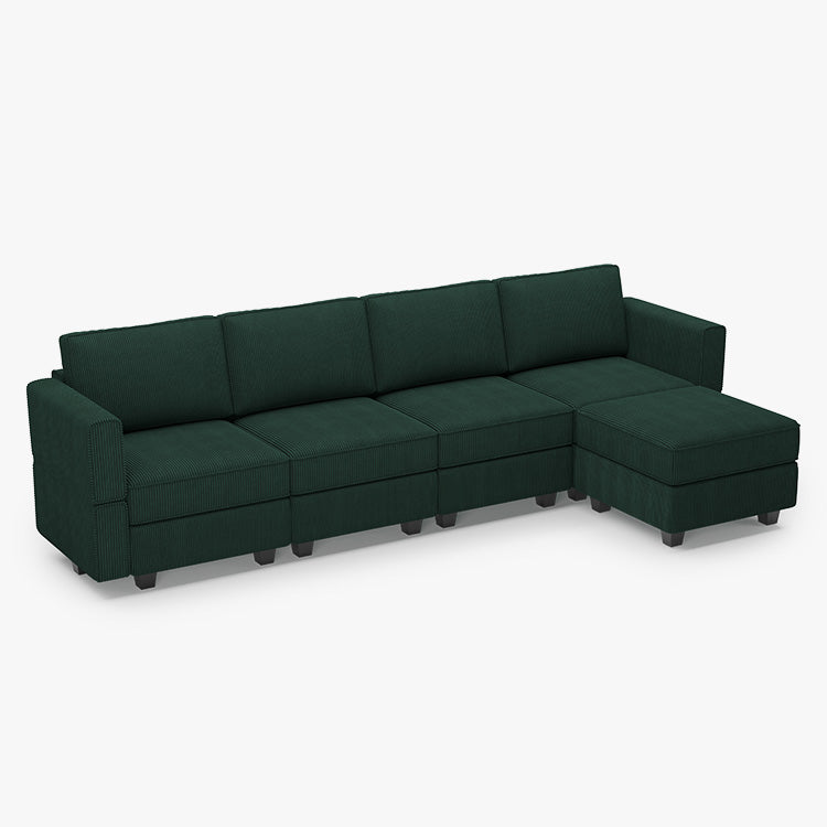 Belffin 4 Seats + 6 Sides Modular Wide Corduroy Sofa with Storage Seat