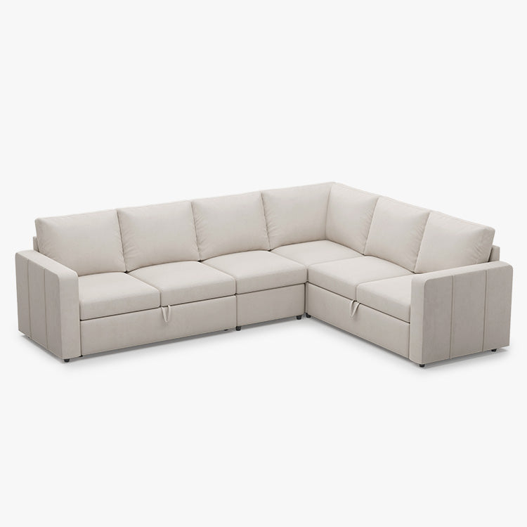 Belffin 6 Seats Modular Velvet Pull-out Sleeper Sofa