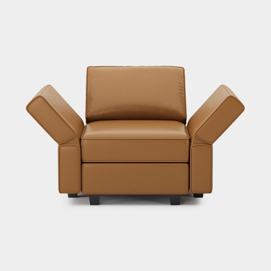 Soforia-Arm-Chair-Driftwood-Brown-Faux-Leather-Adjustable-Backrest
