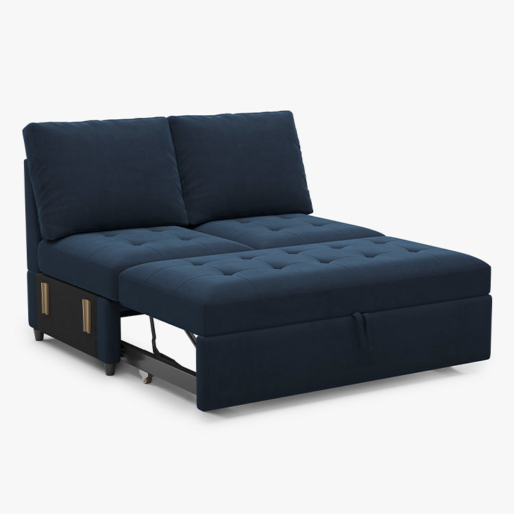 Dark-Blue-/-Velvet-Module-Pullout-Loveseat