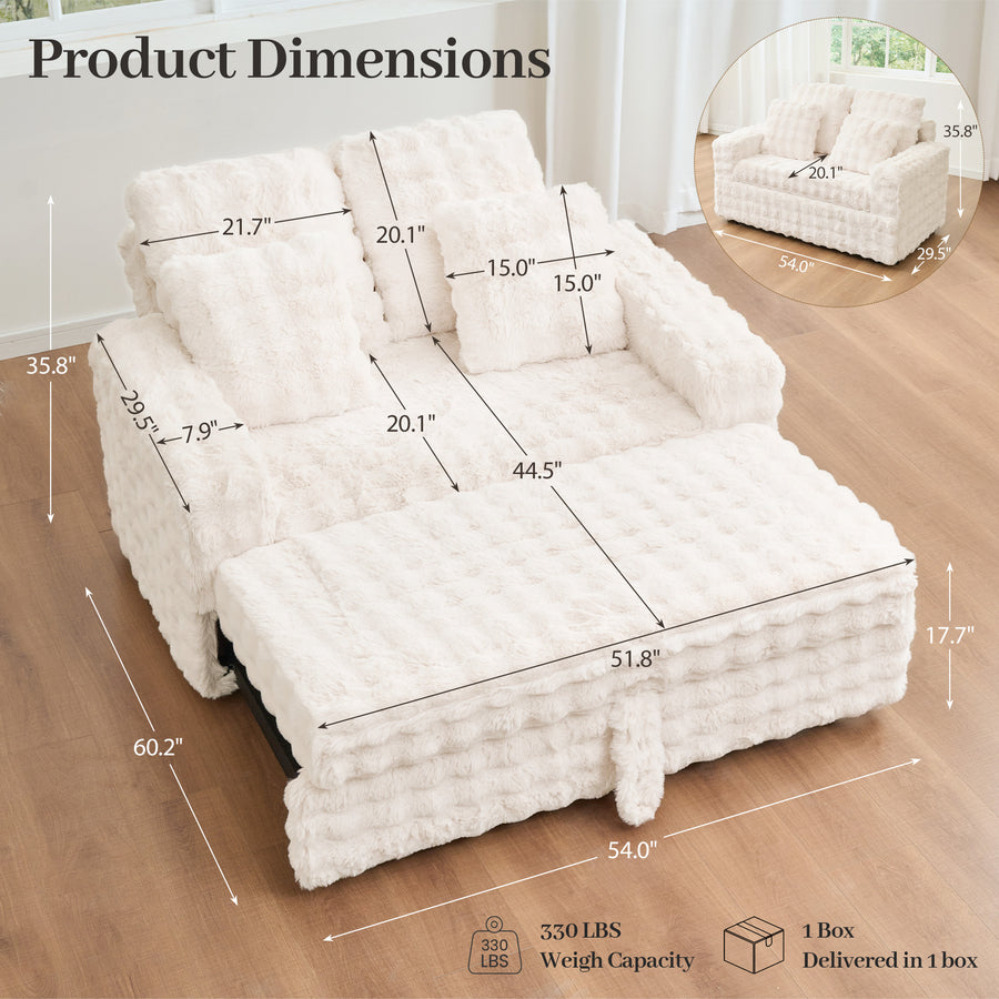 white-beige-/-faux-rabbit-fur-bubble-track-arm-dimension