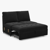 Onyx-Black-/-Velvet-Module-Pullout-Loveseat