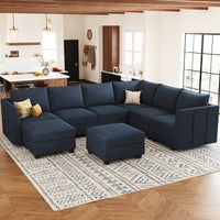 Navy-Blue-/-Velvet-8-Seat-U-Shaped-Sectional