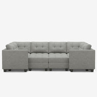 Pebble-Grey-/-Weave-8-Seat-Wraparound-Pit-Sectional