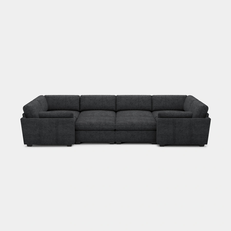 Graphite-Grey-/-Chenille-8-Seat-Wraparound-Pit-Sectional
