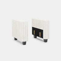 White-Beige-/-Faux-Rabbit-Fur-Corduroy-Module-Pair-of-Arms